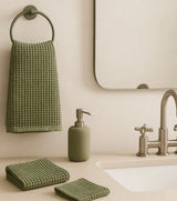 Light Olive Rustic Waffle Face Cloth 100% organic cotton