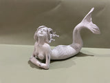 Trident Resin White Washed Mermaid Laying