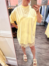 Yellow Lace T-Shirt Dress