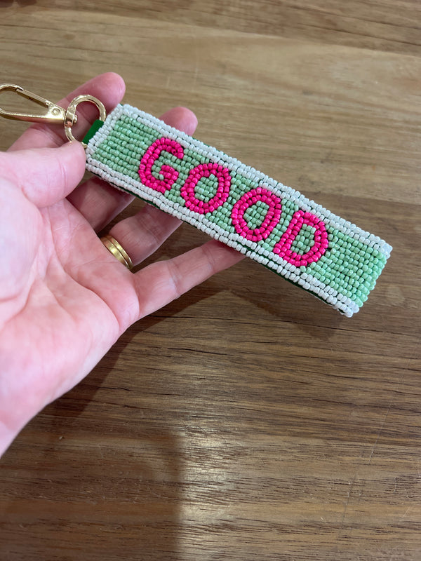Good Vibes Beaded Keychain