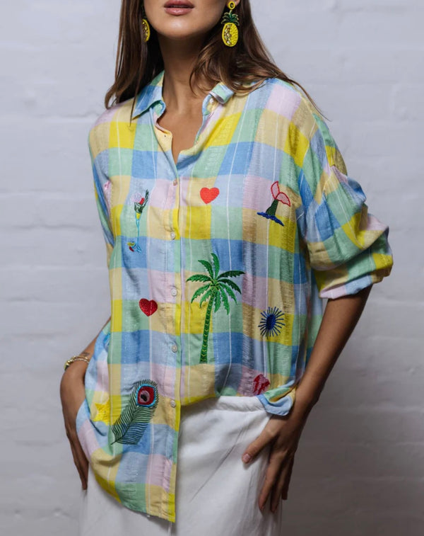 Embroidered Check Shirt