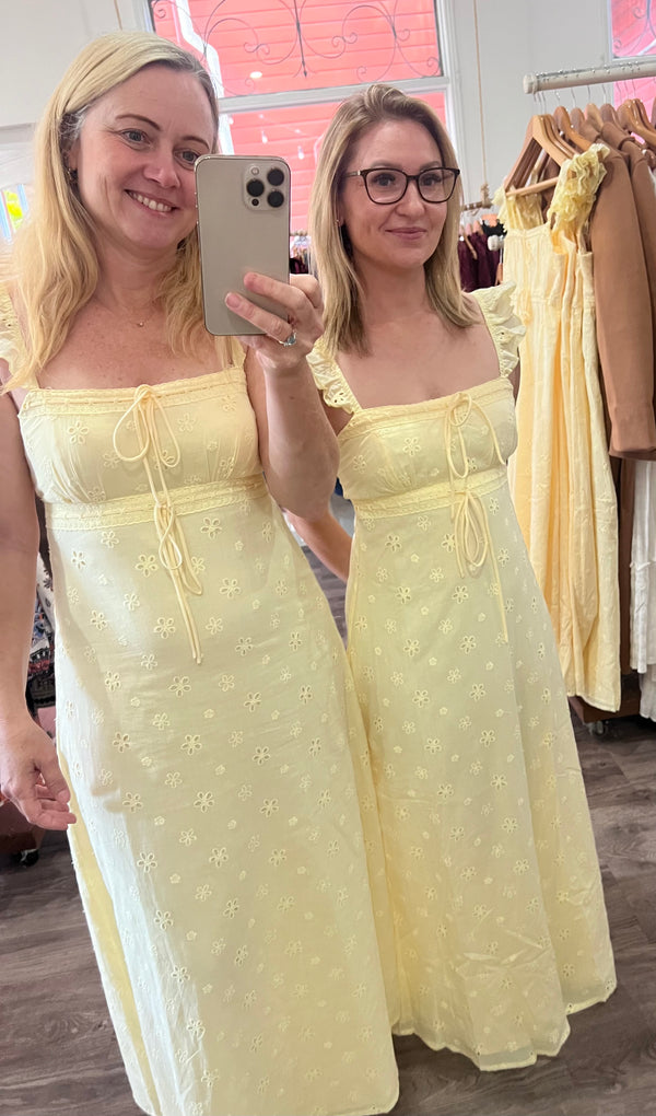 Lemon Butter Anglaise Dress