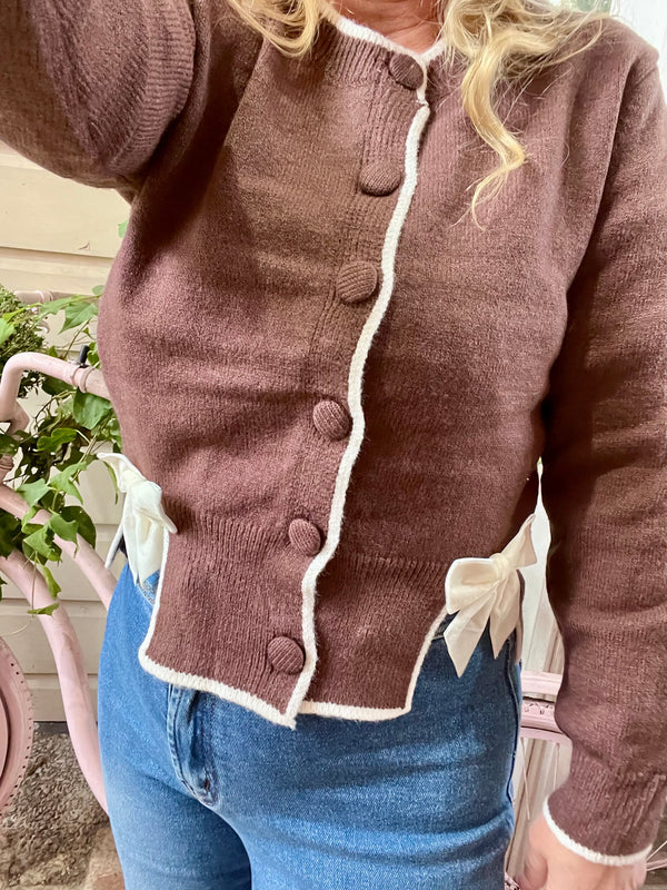 Chocolate Bow Cardi