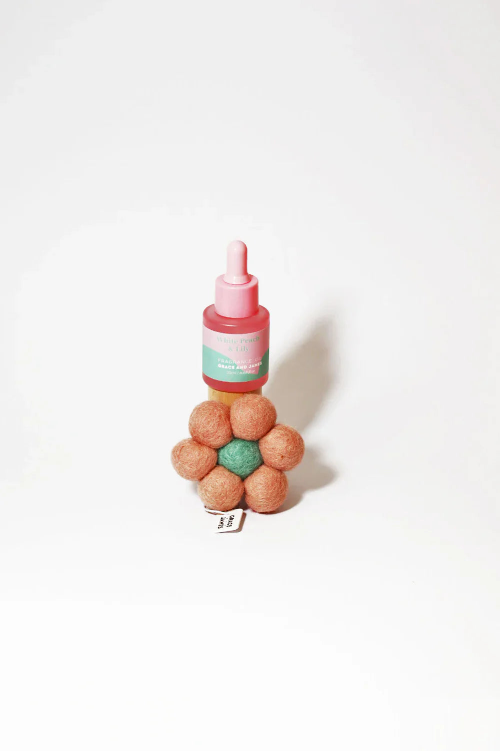 Felt Flower Air Freshener White Peach & Lily