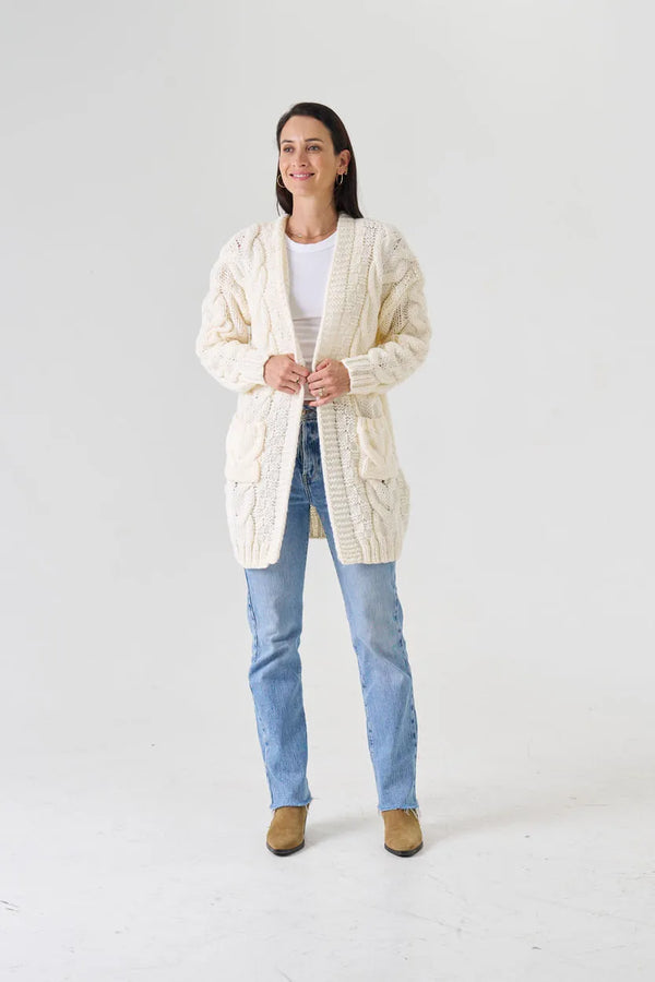 Alynn White Long Cardigan