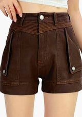 Flip Pocket Country Denim Chocolate Shorts