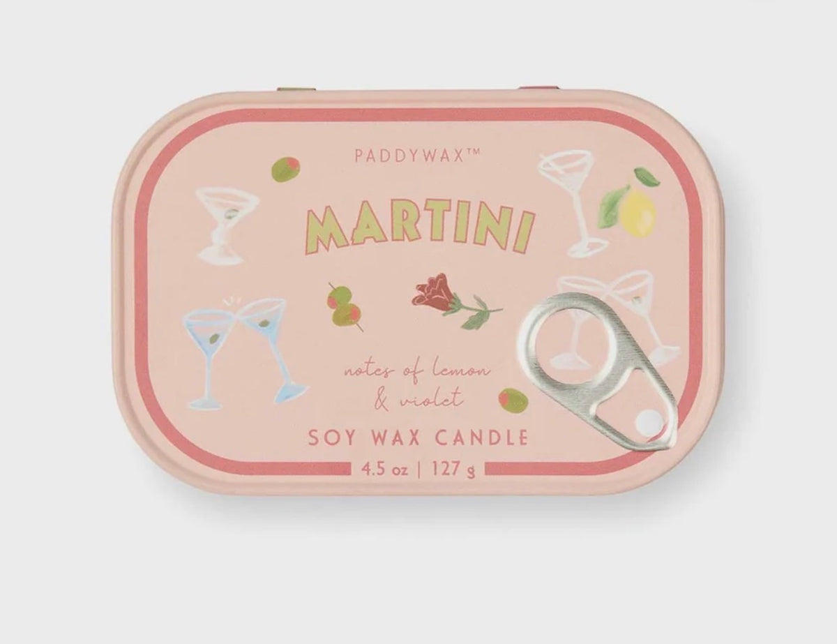Martini Bistro Tin Candle