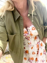Wildflower Floral Dress | Knee Length Rayon Dress with Pockets