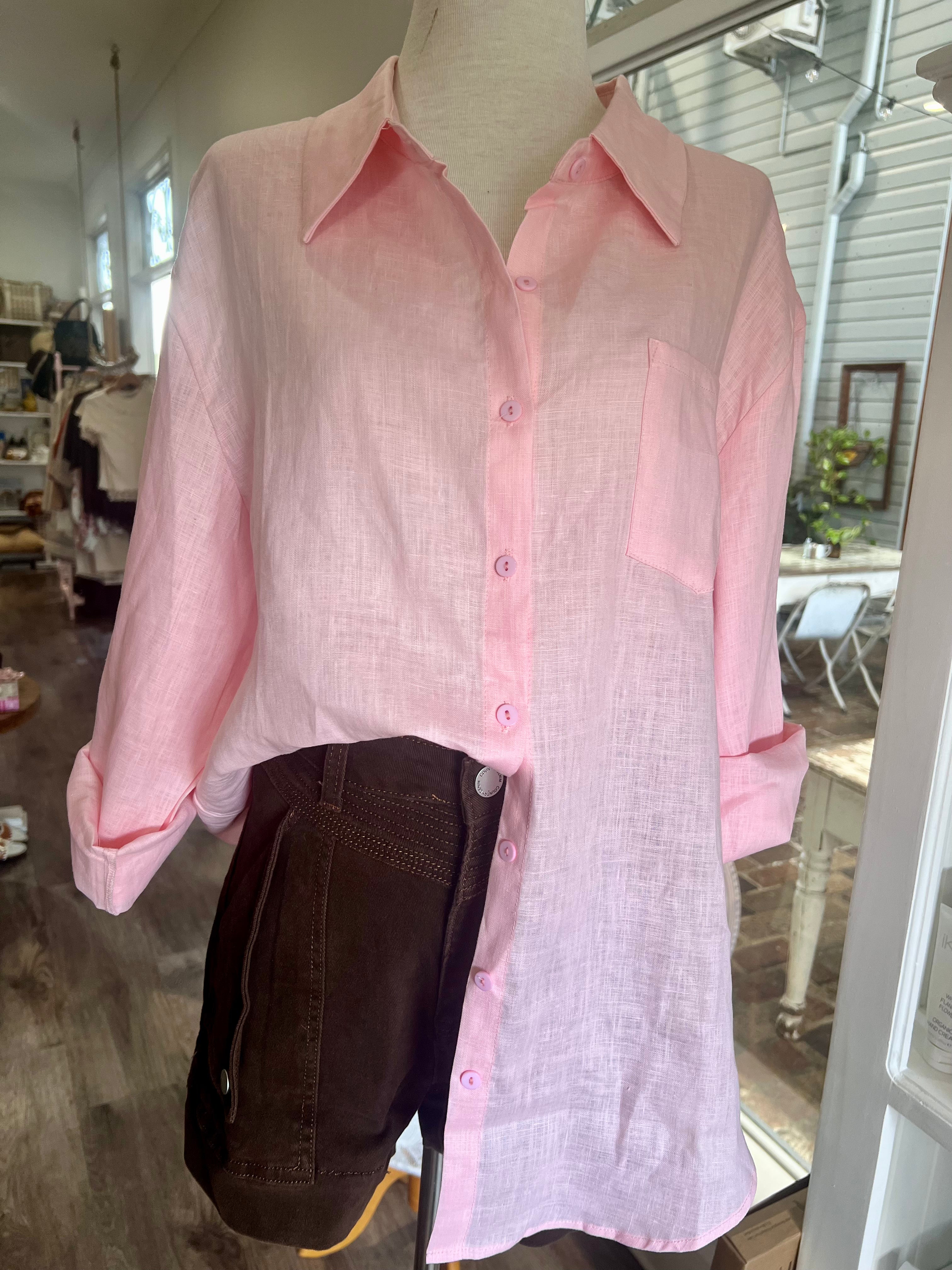 Pink Linen Shirt