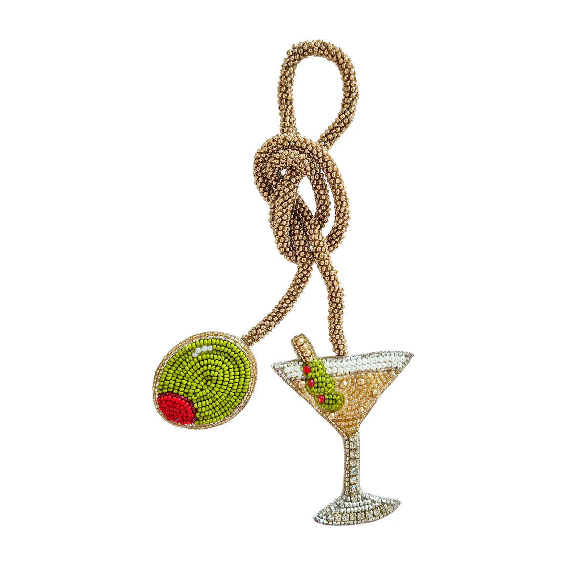 Martini beaded bag charm by Zoda