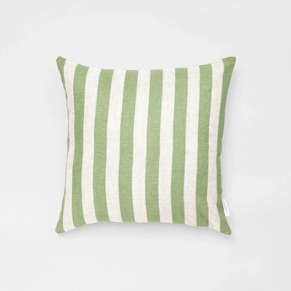 Stripe sage square cushion