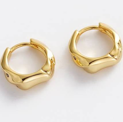 June Hoop Earrings – Gold | Sculptural Crystal Hoops