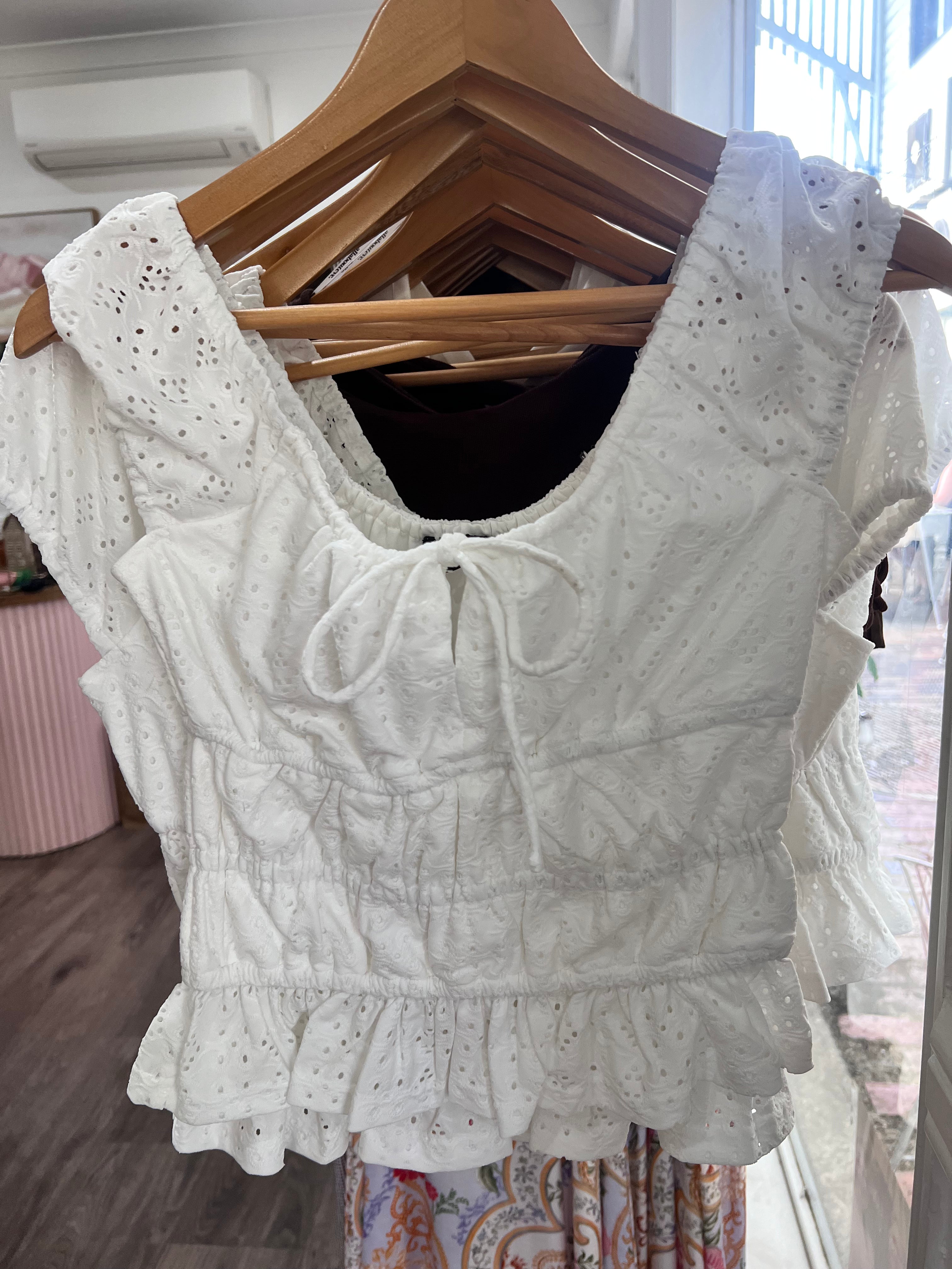 Alix Textured Top – White | Women's Everyday Top