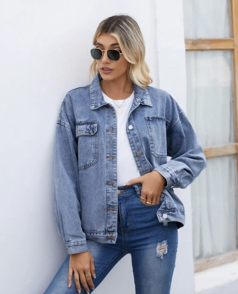 Relaxed Button Down Denim Jacket