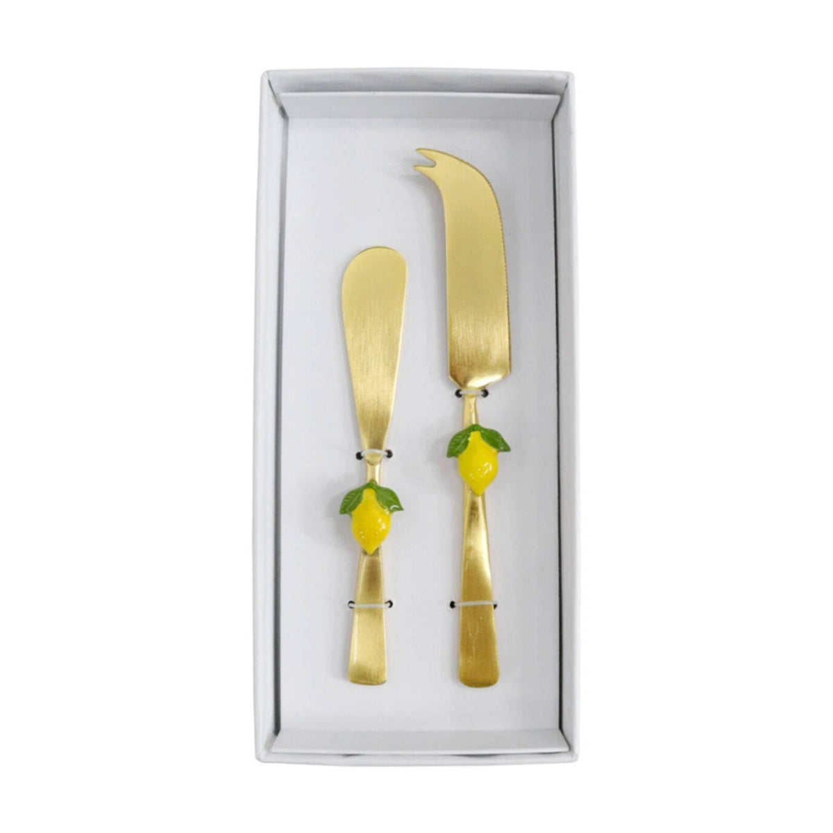 LVD Lemon Cheese Knife and Spreader Set of 2 with gold finish
