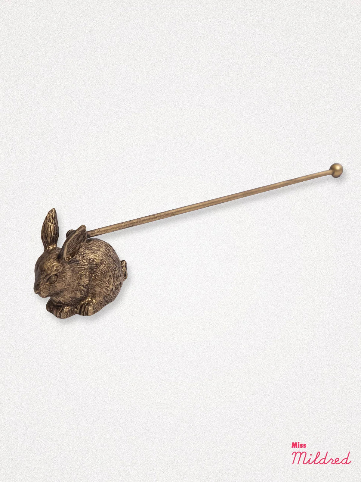 Metal bunny candle snuffer in gold finish