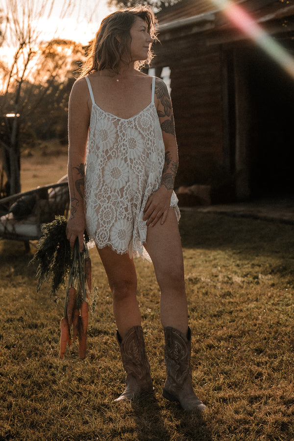 Milk and Honey Lace Romper