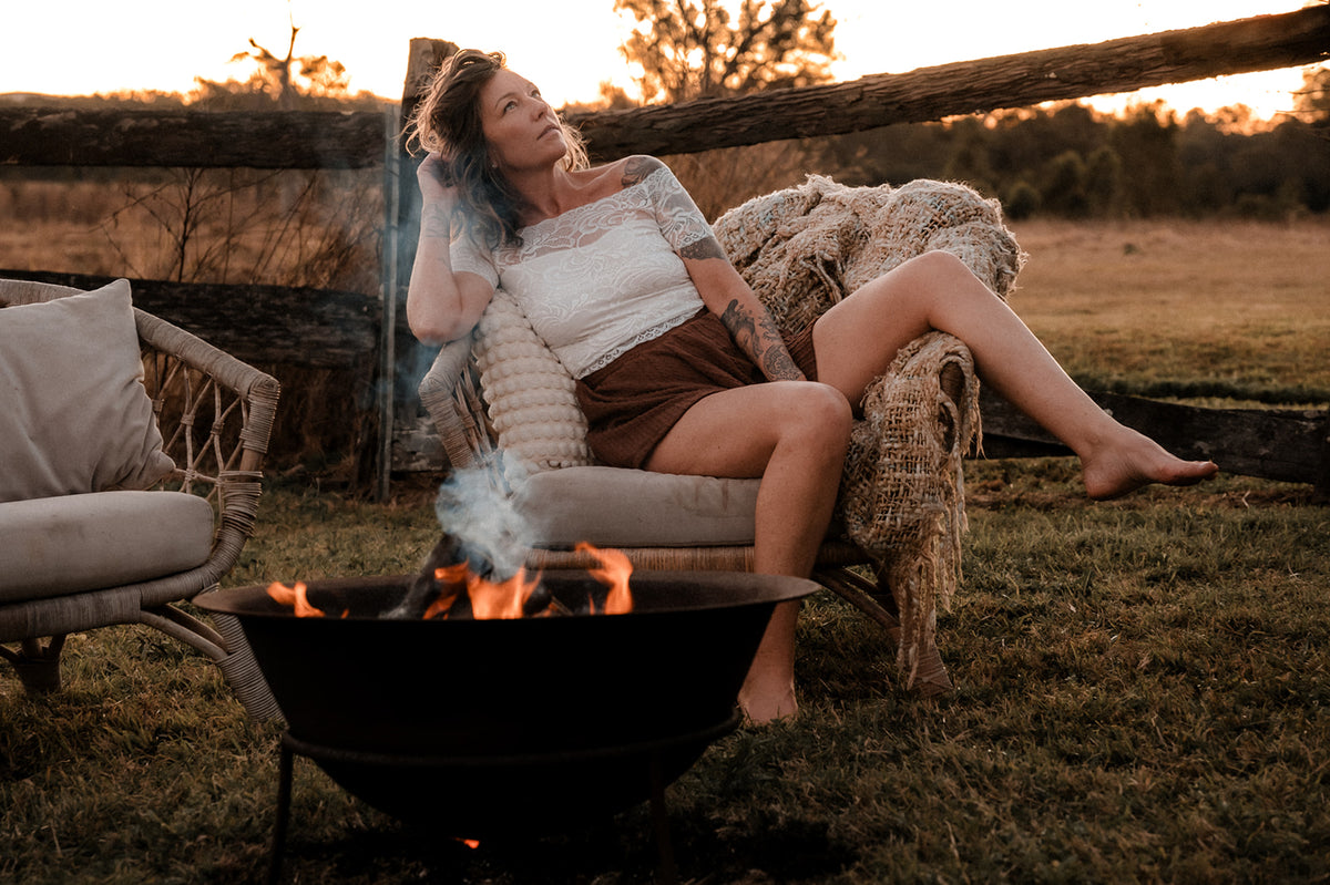 Handmade Scenic Rim cable knit lounge shorts Lazy Girl Lingerie