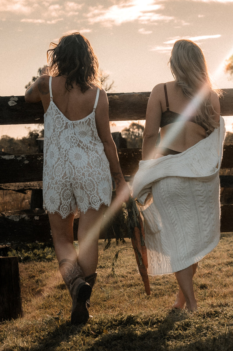 Milk and Honey Lace Romper