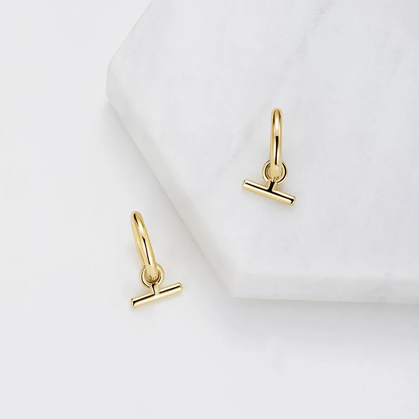 Zafino Winnie Hoop Earrings in gold with dangling fob charms