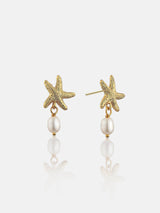 Starfish Pearl 18K Gold Plated Earrings