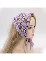 Scarvii Vintage Crochet Lace Triangle Scarf: White