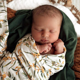 Snuggle Hunny Golden Wattle Organic Jersey Wrap & Topknot Set