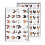 Chicken tea towels set farmhouse kitchen cotton towels