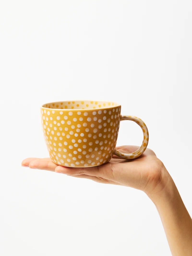 Chino Mug Mustard Sprinkle earthenware coffee mug