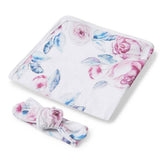 Lilac Skies Baby Jersey Wrap & Topknot Set