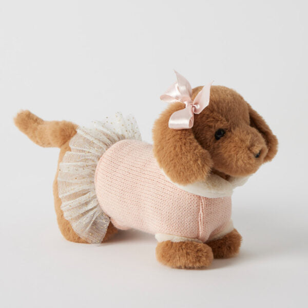Dalia Dachshund plush toy pink tutu Jiggle and Giggle