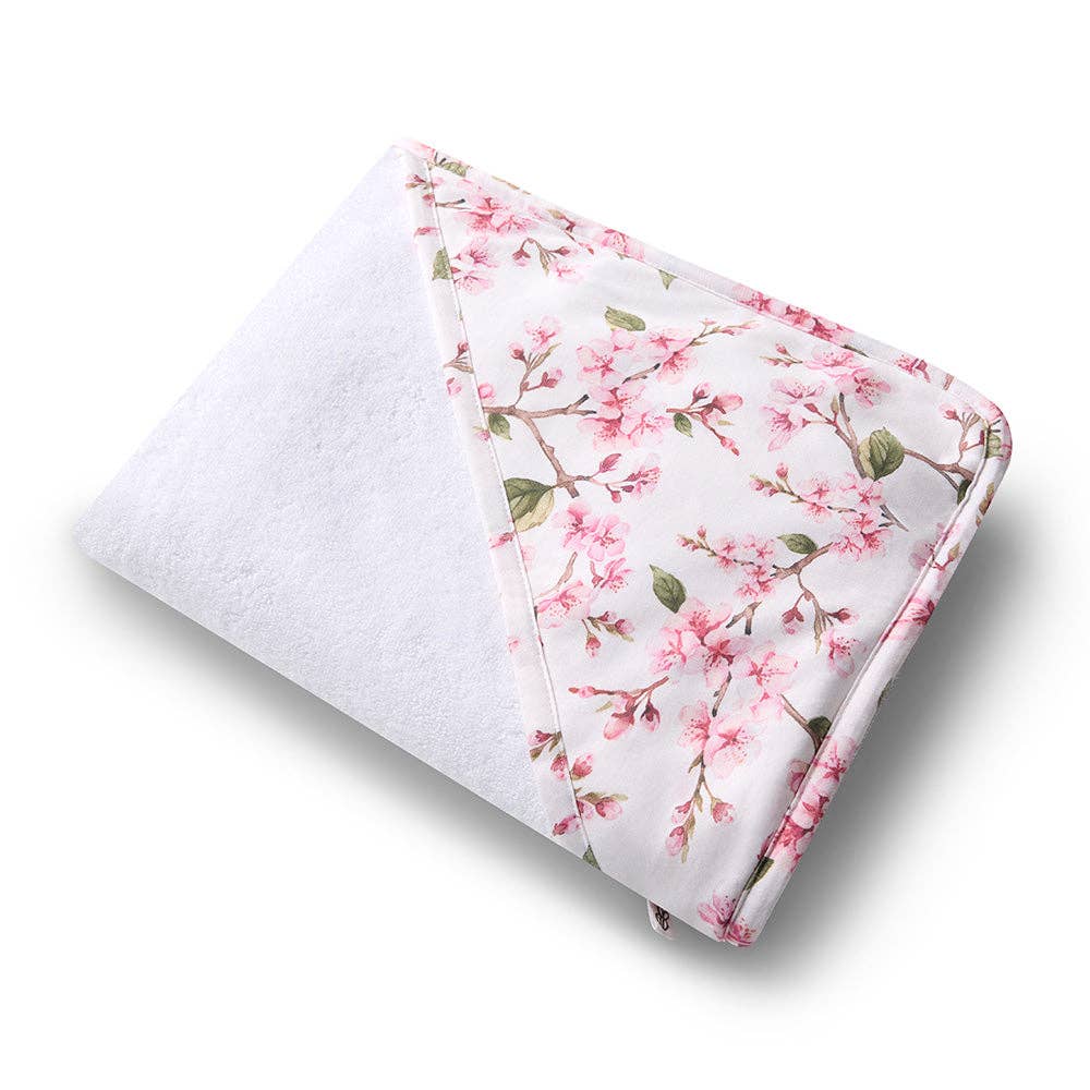 Cherry Blossom Organic Hooded Baby Towel