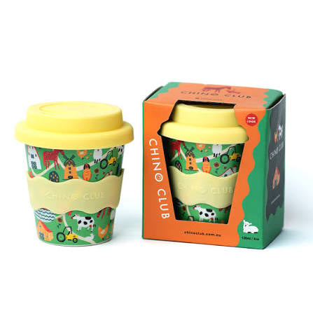 Farm babychino cup reusable kids cup 4oz silicone lid