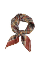 Haila - 20" Vintage Classic Stripe Print Square Headscarf: Red