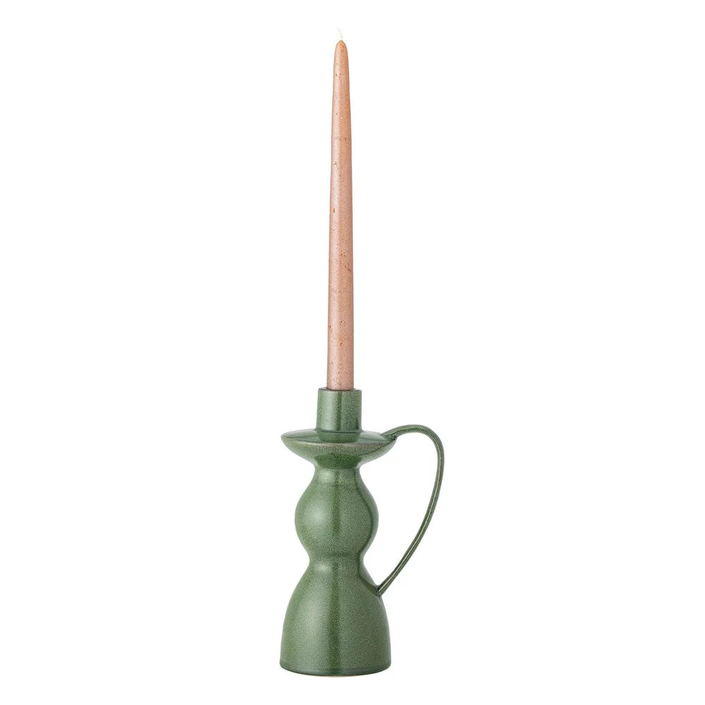 Fija green candle holder stoneware candlestick Bloomingville