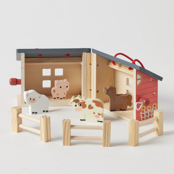 Zookabee foldable farm house wooden play set with animals