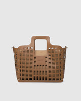 Montego Tote Bag Nutmeg laser cut vegan leather