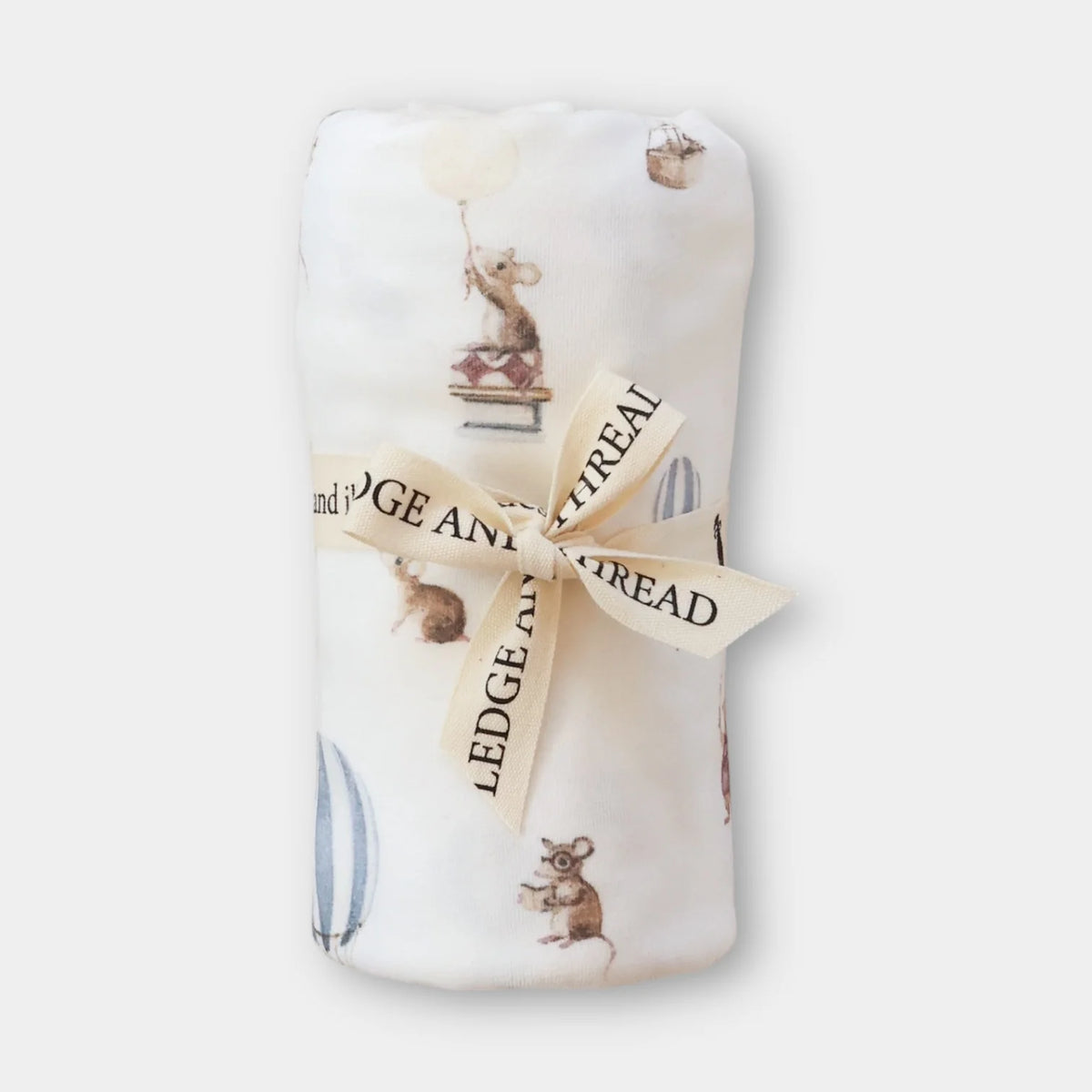 Mouse and Air Balloon baby wrap for swaddling and cuddles