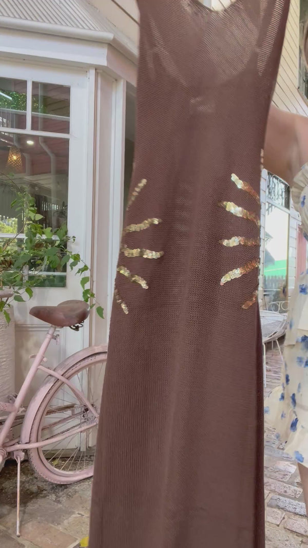 By Frankie Chocolate Sun Sequin Dress