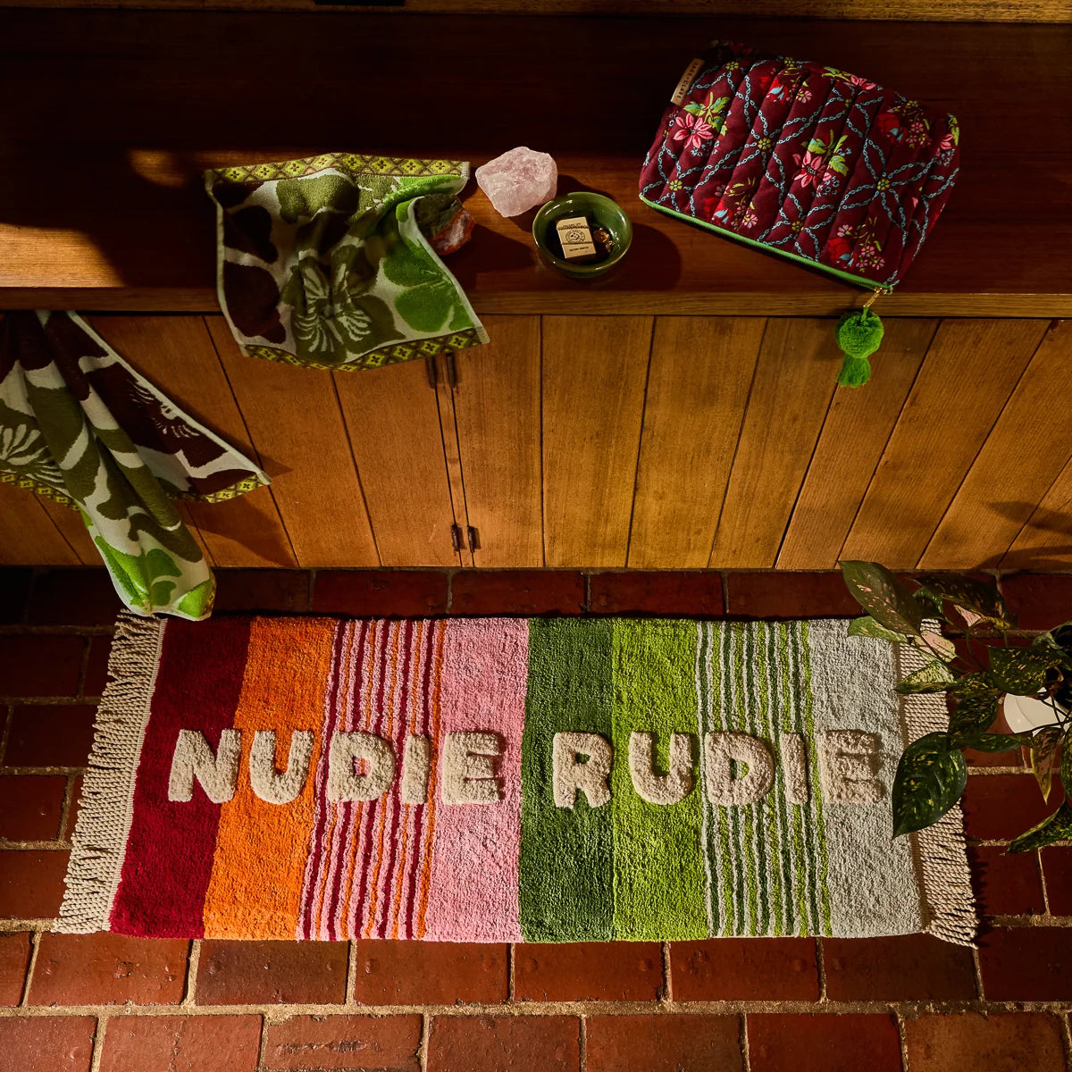 Sage x Clare June Nudie Rudie cotton bath runner