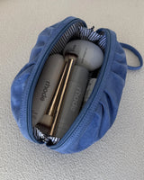 Sarski Suedette Makeup Bag - Persian Blue