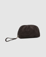 Sarski Suedette Makeup Bag - Chocolate