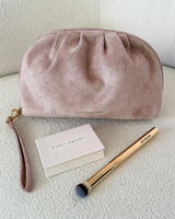 Sarski Suedette Makeup Bag - Pale Pink