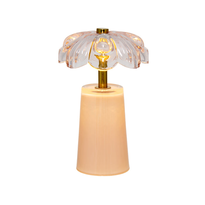 Simone Glass LED Table Lamp - Peach