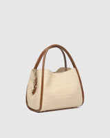 Steffie Mini Tote Bag Natural Tan raffia handbag
