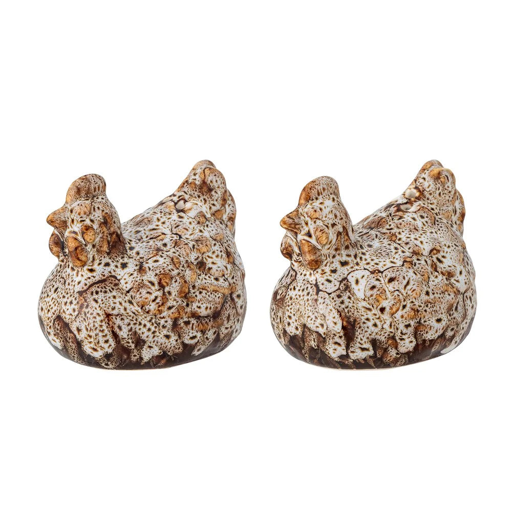 Chicky salt and pepper shaker set stoneware hen shakers