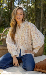 Women's ditsy floral print top