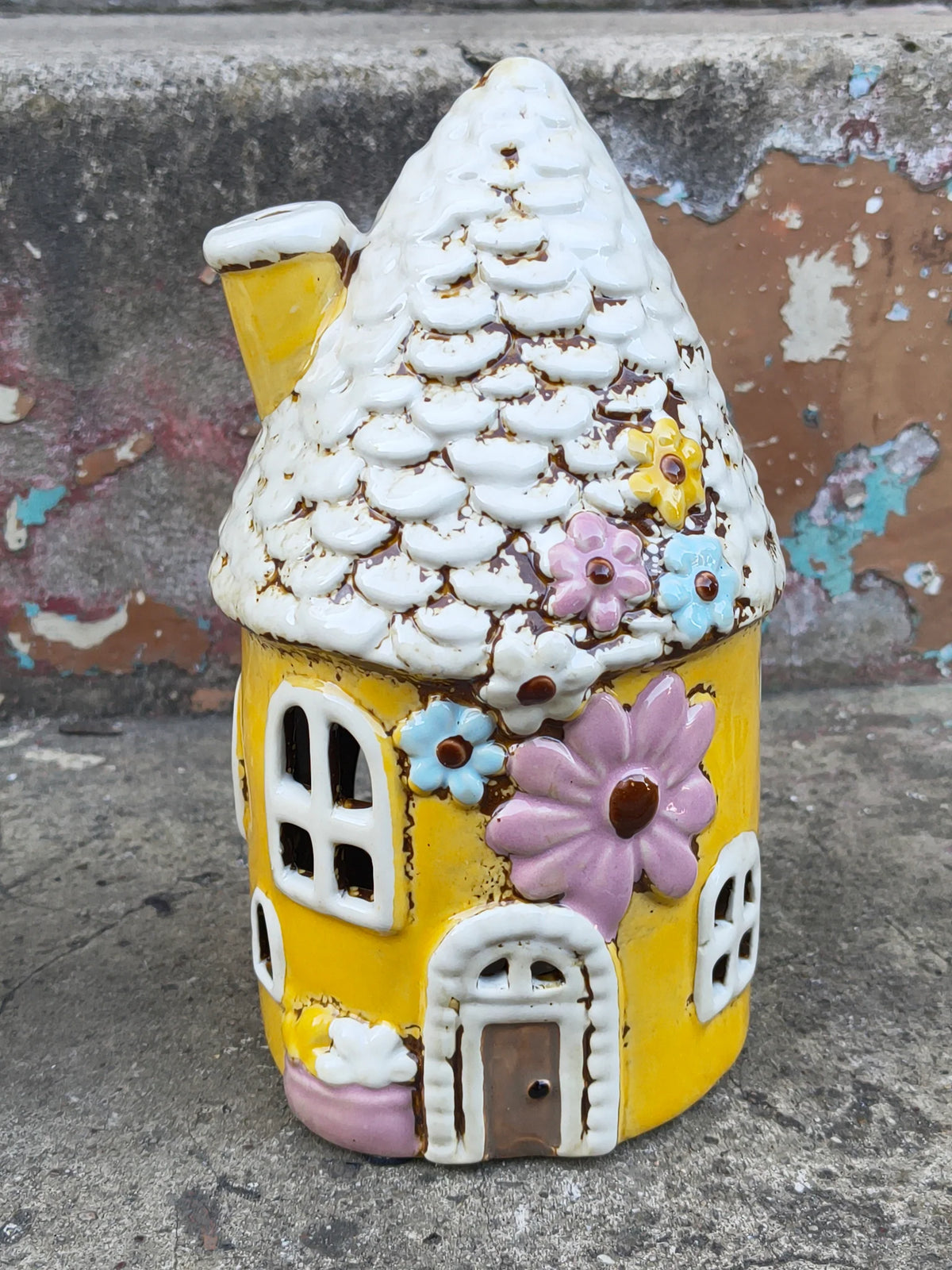 Yellow Daisy Cottage Tealight | Village Pottery Ceramic House