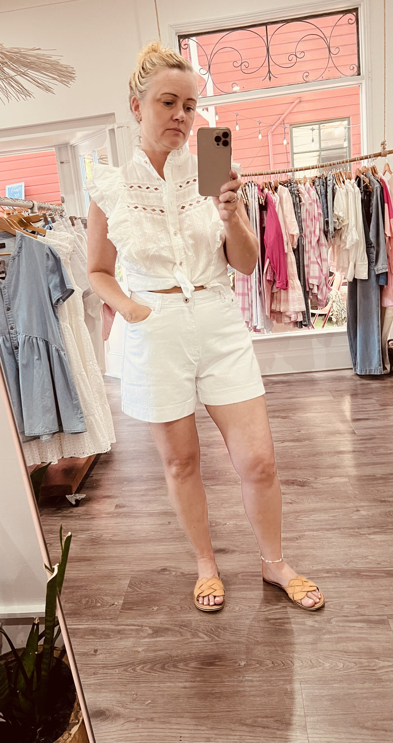 White Mum Shorts